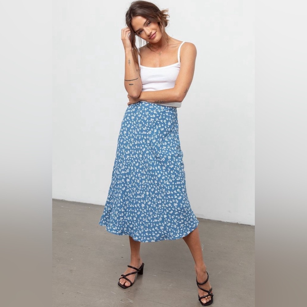 RAILS Floral London Skirt, Blue Daisies